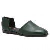 Chaussures plates Casual PU cuir et Place Toe Design Femmes - vert foncé 37