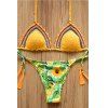 Halter Tournesol Lace-Up Crochet Bikini Set de Séduisante femmes - Jaune L