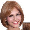 Élégant Lisse Court Elégant Inclined Bang capless réel naturel perruque de cheveux pour les femmes - Aubrun Brun 30 