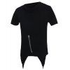 T-shirt Zipper conception manches courtes Faux Twinset Men  's - Noir M