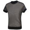 Short Sleeves See-through Mesh T-Shirt For Men - Noir M