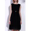 Women's Retro Style Sleeveless Solid Color Dress - Noir S