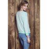 Sweat-shirt Élégant Ample Zippé à Col en V à Manches Longues Pour Femme - Vert M