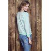 Stylish V-Neck Long Sleeve Loose-Fitting Zippered Women's Sweatshirt - GREEN L