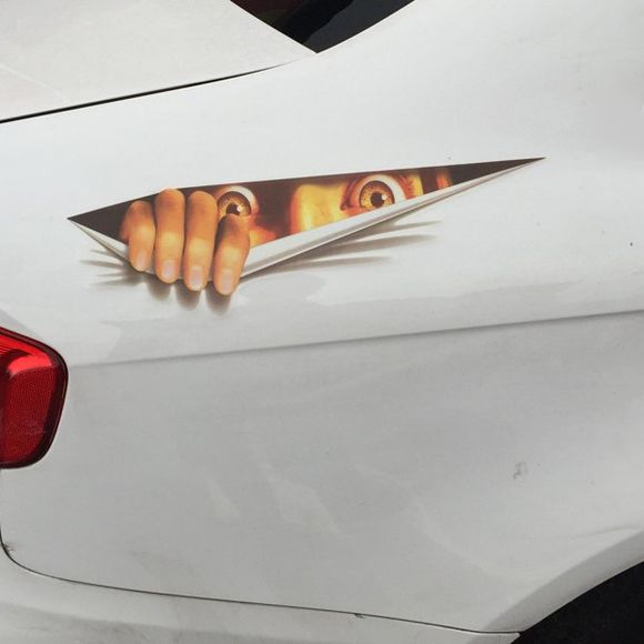 Autocollant Mural Mode 3D Peeping Man Pattern pour la décoration pour véhicules - multicolore 