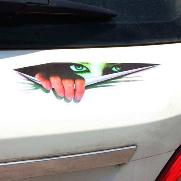 Autocollant Mural Motif Mode 3D Peeping femme pour la décoration pour véhicules - multicolore 