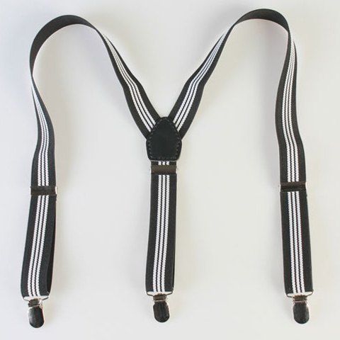 Mode réglable Motif Tous-Match Stripe élastique bretelles pour les femmes - Noir 