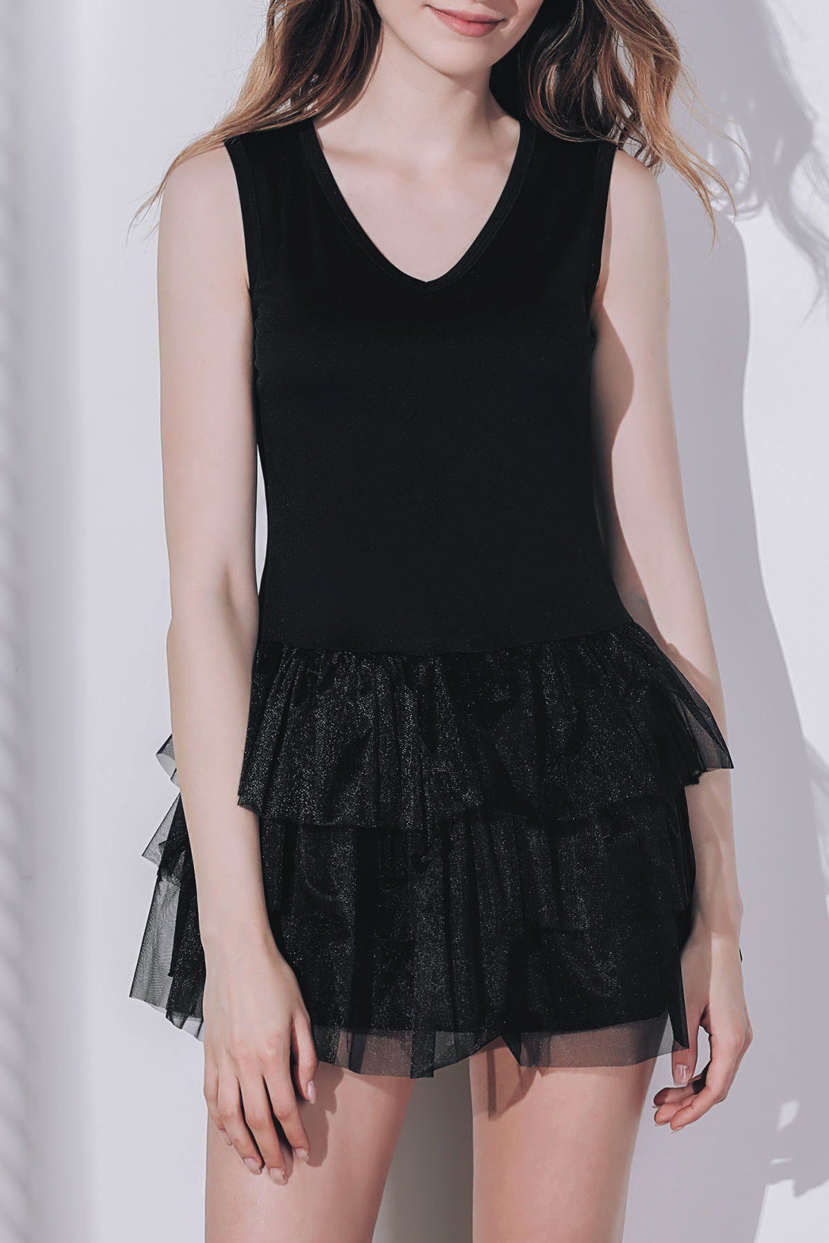 black v neck outfit
