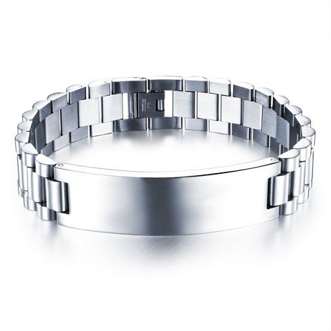 Chic style Titanium Steel Chain Bracelet Bijoux pour homme - Argent 