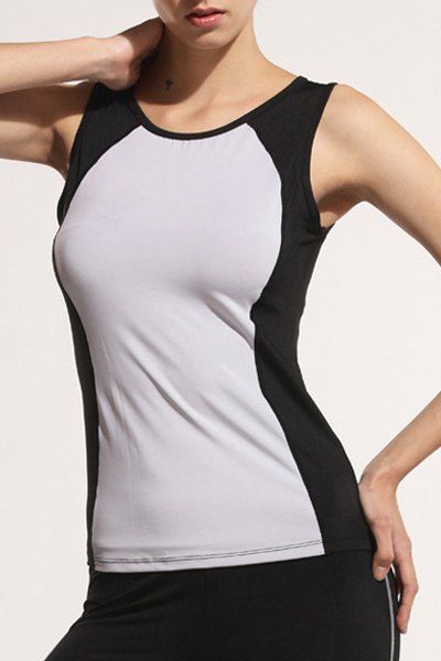 

Sporty Women's Scoop Neck Color Block Gym Top, Gray