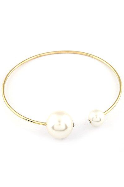 Chic Big Faux collier de perles d'or Sautoirs pour les femmes - d'or 