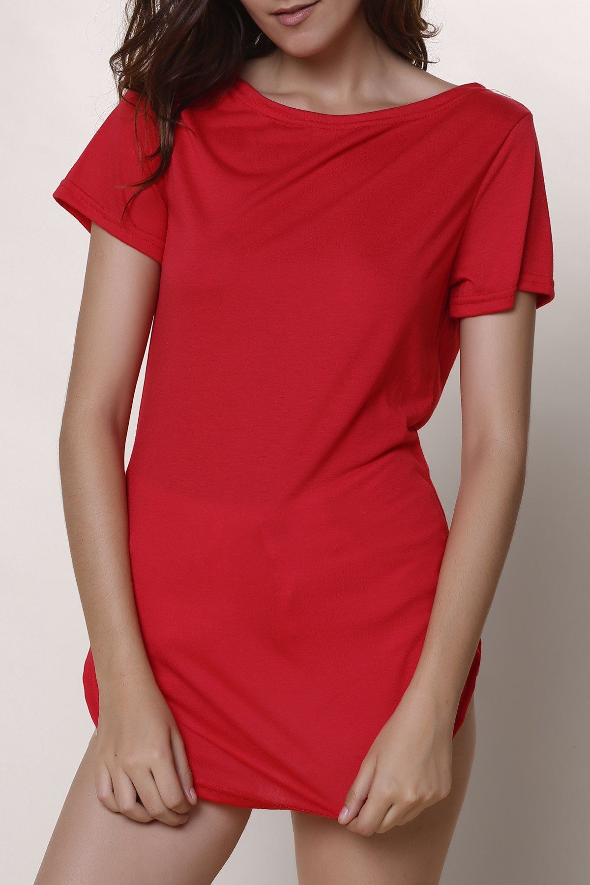 

Casual Mini Shift Dress, Red