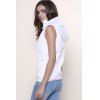Stylish Sleeveless Hooded Zip Up Women' Padded Waistcoat - Blanc M