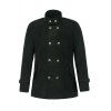 Minceur Trendy pied de col Bouton de couleur unie double boutonnage Manteau de laine de embellies manches longues hommes - Noir 2XL