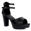 Stylish Double Buckle and Ankle Strap Design Women's Sandals - Noir 34
