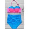 Halter Sweet femmes Push Up Underwire Bikini - Bleu S