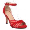 Sandales Splicing élégant et solide Color Design Femmes  's - Rouge 39