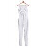 Plongeant Sexy Neck Lace See-Through Jumpsuit manches Femmes'S - Blanc ONE SIZE(FIT SIZE XS TO M)