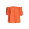 Sexy Off-The-Shoulder Solid Color Pleated Blouse For Women - Tangerine XL