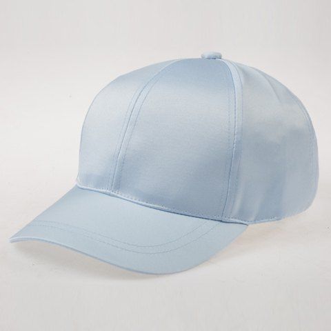 Baseball Cap Solid Color Satin de Chic Femmes - Bleu clair 