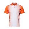 Turn Down Dry Splicing rapide T-shirt de collier Hommes - Orange L