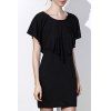 Scoop Neck Solid Color robe à manches courtes pour femme à la mode - Noir XL