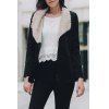 Stylish Fur Collar Pocket Long Sleeve Jacket For Women - Noir L