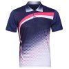Turn Down Training T-Shirt de collier Hommes  rapide Badminton sec - Bleu Saphir S