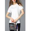 Col rond T-shirt couleur unie - Blanc XL