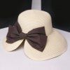 Chic Big Bow Embellished Sun-Resistant Women's Straw Hat - Blanc Cassé 
