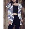 Stylish Long Sleeve Loose-Fitting Knitted Irregular Women's Cardigan - GREY/WHITE/BLUE 2XL