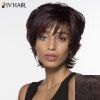 Elégant Siv Cheveux courts Fluffy Vague femmes s 'capless réel naturel perruque de cheveux - 6 Brown Moyen 