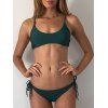 Spaghetti Strap frangée Bikini Set de femmes élégantes - vert foncé S