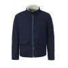 Épaissir Corduroy de col en fourrure PU cuir Spliced ​​poche à rabat Manches longues armoires Hommes Manteau rembourré - Cadetblue M