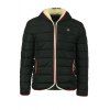 Selvedge Embellished Flocking Hooded Long Sleeve Thicken Men's Cotton-Padded Jacket - Noir M