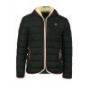 Selvedge Embellished Flocking Hooded Long Sleeve Thicken Men's Cotton-Padded Jacket - Noir XL
