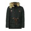 Mode multi-Pocket Badge Zipper design capuche manches longues Minceur Hommes  's Coat Polyester Bas - Noir L