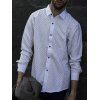 Col Rabattu Classique Shirt Imprimer Hommes Manches Longues Minceur Etoiles - Blanc M