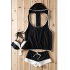Élégant Color Block bowknot Agrémentée trois pièces maillot de bain femmes - Noir M