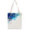 Casual  White and Floral Print Design Women's Shoulder Bag - Blanc 