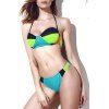 Halter Color Block Ensemble bikini de la femme - multicolore S