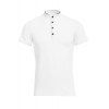 Polo de Vogue pied de col à boutons multiples couleurs Spliced ​​manches courtes T-shirt - Blanc XL