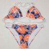 Halter Trendy Imprimer Bikini pour les femmes - Tangerine S