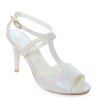 Trendy Peep Toe and T-Strap Design Women's Sandals - Blanc 39
