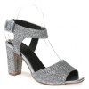Trendy Sequined Cloth and Peep Toe Design Women's Sandals - Argent 35