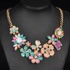 Magnifiques strass Gems artificiels Collier Fleur pour les femmes - multicolore 