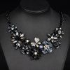 Gorgeous Rhinestones Artificial Crystals Flower Necklace For Women - multicolore 