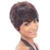 Élégant Dark Brown mixte court synthétique naturel perruque de capless pour les femmes - multicolore 