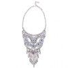 Feuille Fleur magnifique cristal artificiel Collier Tassel pour les femmes - Argent 