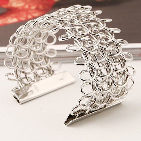 

Hollow Out Opening Bracelet, Silver